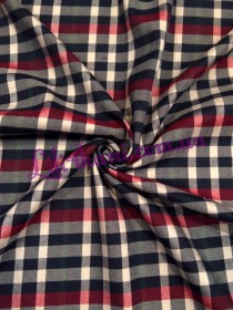 Костюмна темно-синя у бордово-бежеву клітку
