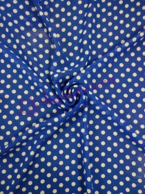 Шифон синій в горошок